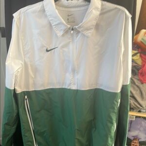 Nike Green and White Windbreaker Jacket